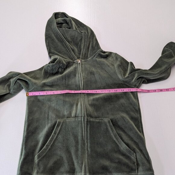 Juicy Couture Size Medium Olive Velour Jacket - Picture 6 of 14